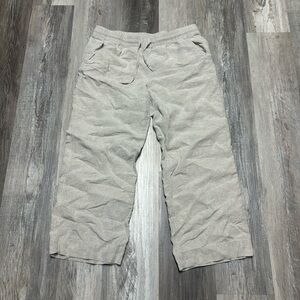 L.L. Bean Tan Linen Pants Size 14 Petite